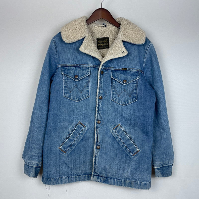【現状渡し品】【メンズ】 Wrangler ラングラー 70's DENIM WRANGE COAT VINTAGE 70年代 デニム ランチ コート ライトアウター ヴィンテージ 145-260114-yy-04-tei サイズ：M カラー：インディゴ 万代Net店