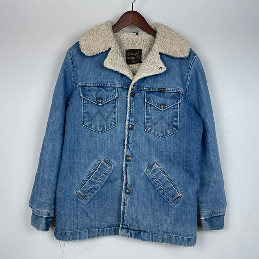【現状渡し品】【メンズ】 Wrangler ラングラー 70's DENIM WRANGE COAT VINTAGE 70年代 デニム ランチ コート ライトアウター ヴィンテージ 145-260114-yy-04-tei サイズ：M カラー：インディゴ 万代Net店
