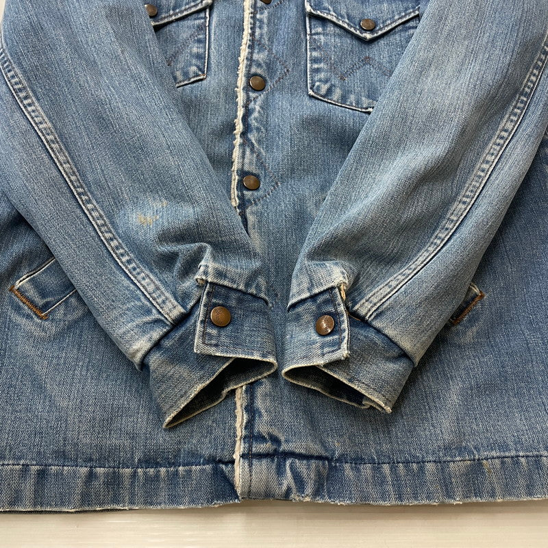 【現状渡し品】【メンズ】 Wrangler ラングラー 70's DENIM WRANGE COAT VINTAGE 70年代 デニム ランチ コート ライトアウター ヴィンテージ 145-260114-yy-04-tei サイズ：M カラー：インディゴ 万代Net店