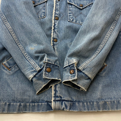【現状渡し品】【メンズ】 Wrangler ラングラー 70's DENIM WRANGE COAT VINTAGE 70年代 デニム ランチ コート ライトアウター ヴィンテージ 145-260114-yy-04-tei サイズ：M カラー：インディゴ 万代Net店