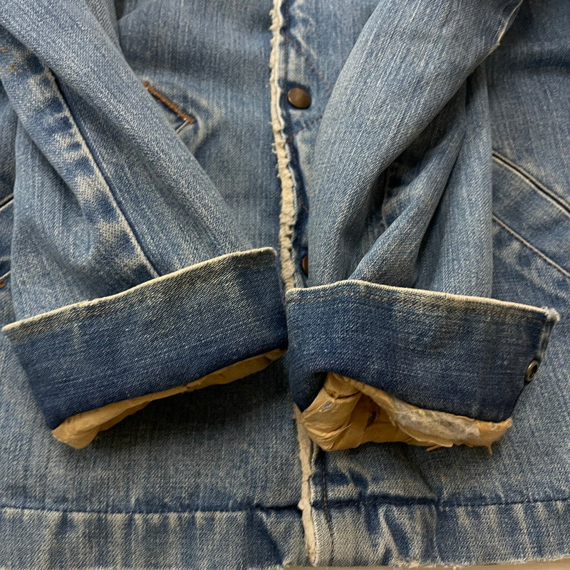 【現状渡し品】【メンズ】 Wrangler ラングラー 70's DENIM WRANGE COAT VINTAGE 70年代 デニム ランチ コート ライトアウター ヴィンテージ 145-260114-yy-04-tei サイズ：M カラー：インディゴ 万代Net店