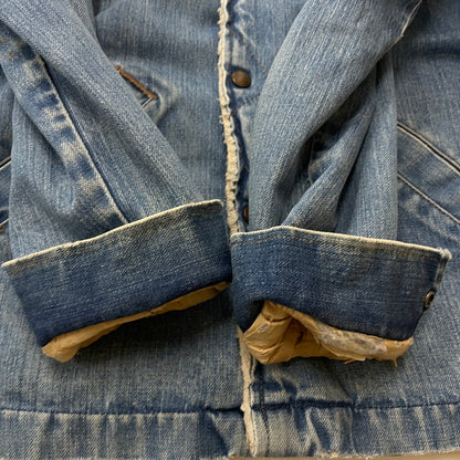 【現状渡し品】【メンズ】 Wrangler ラングラー 70's DENIM WRANGE COAT VINTAGE 70年代 デニム ランチ コート ライトアウター ヴィンテージ 145-260114-yy-04-tei サイズ：M カラー：インディゴ 万代Net店