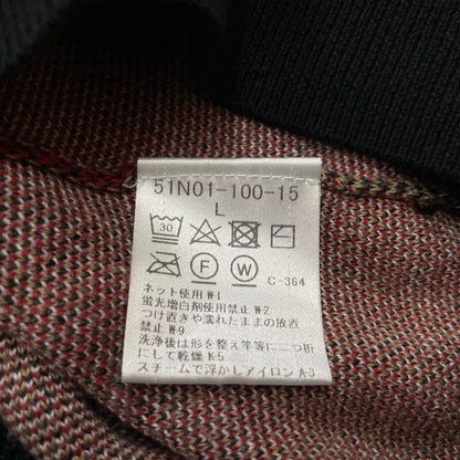 【中古品】【メンズ】 BLACK LABEL CRESTBRIDGE ブラックレーベル・クレストブリッジ CHECK KNIT 51N01-100-15L チェックニット 長袖 トップス セーター 141-260623-yo-02-tei サイズ：L カラー：ブラック/レッド 万代Net店