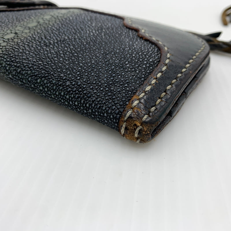 【現状渡し品】【メンズ】 BIG HAND ビッグハンド STINGRAY WALLET スティングレイ 長財布 バイカーズウォレット ウォレットチェーン レザー 200-260712-ko-02-tei カラー：ブラウン系 万代Net店