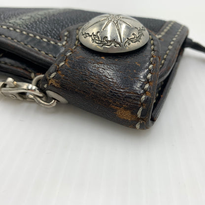 【現状渡し品】【メンズ】 BIG HAND ビッグハンド STINGRAY WALLET スティングレイ 長財布 バイカーズウォレット ウォレットチェーン レザー 200-260712-ko-02-tei カラー：ブラウン系 万代Net店