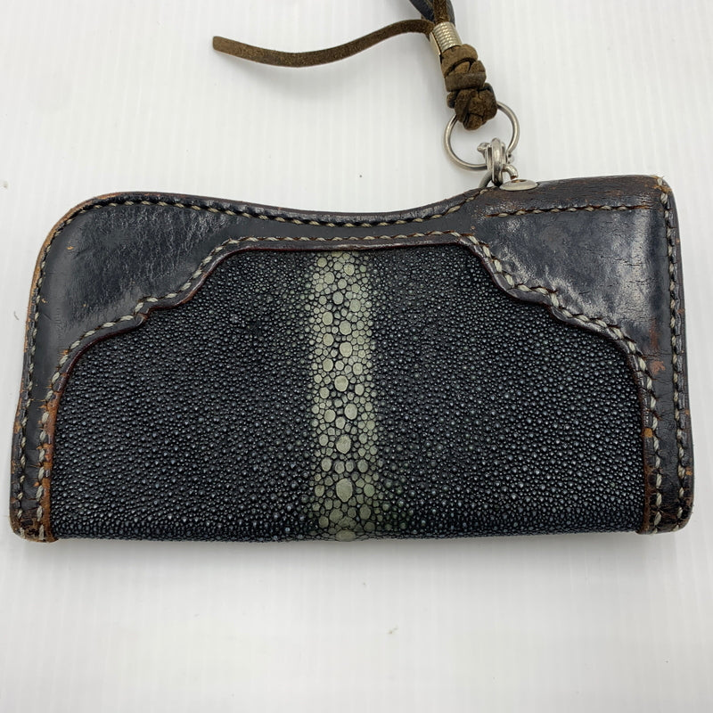 【現状渡し品】【メンズ】 BIG HAND ビッグハンド STINGRAY WALLET スティングレイ 長財布 バイカーズウォレット ウォレットチェーン レザー 200-260712-ko-02-tei カラー：ブラウン系 万代Net店
