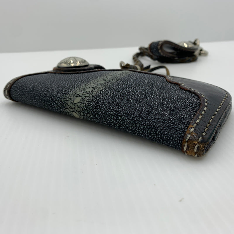 【現状渡し品】【メンズ】 BIG HAND ビッグハンド STINGRAY WALLET スティングレイ 長財布 バイカーズウォレット ウォレットチェーン レザー 200-260712-ko-02-tei カラー：ブラウン系 万代Net店