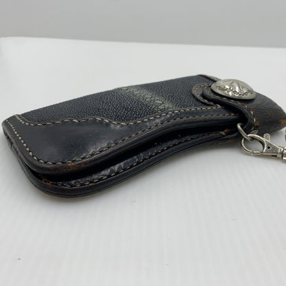 【現状渡し品】【メンズ】 BIG HAND ビッグハンド STINGRAY WALLET スティングレイ 長財布 バイカーズウォレット ウォレットチェーン レザー 200-260712-ko-02-tei カラー：ブラウン系 万代Net店