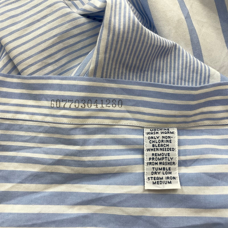 【現状渡し品】【メンズ】 POLO RALPH LAUREN ポロ・ラルフローレン 90's BUTTON-DOWN STRIPE L/S SHIRT 90年代 ボタンダウン ストライプ ロングスリーブ シャツ 長袖 トップス 147-260114-yy-14-tei サイズ：17 カラー：ホワイト×ブルー 万代Net店