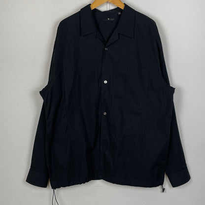 【中古品】【メンズ】 UNIQLO +J ユニクロ プラスジェー DRAWCHORD OPENCOLLAR SHIRT ドローコード付き オープンカラー シャツ 長袖 トップス 147-260830-sa-11-tei サイズ：XL カラー：ブラック 万代Net店