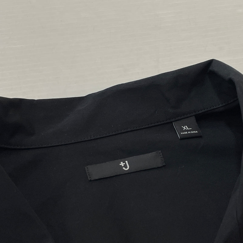 【中古品】【メンズ】 UNIQLO +J ユニクロ プラスジェー DRAWCHORD OPENCOLLAR SHIRT ドローコード付き オープンカラー シャツ 長袖 トップス 147-260830-sa-11-tei サイズ：XL カラー：ブラック 万代Net店