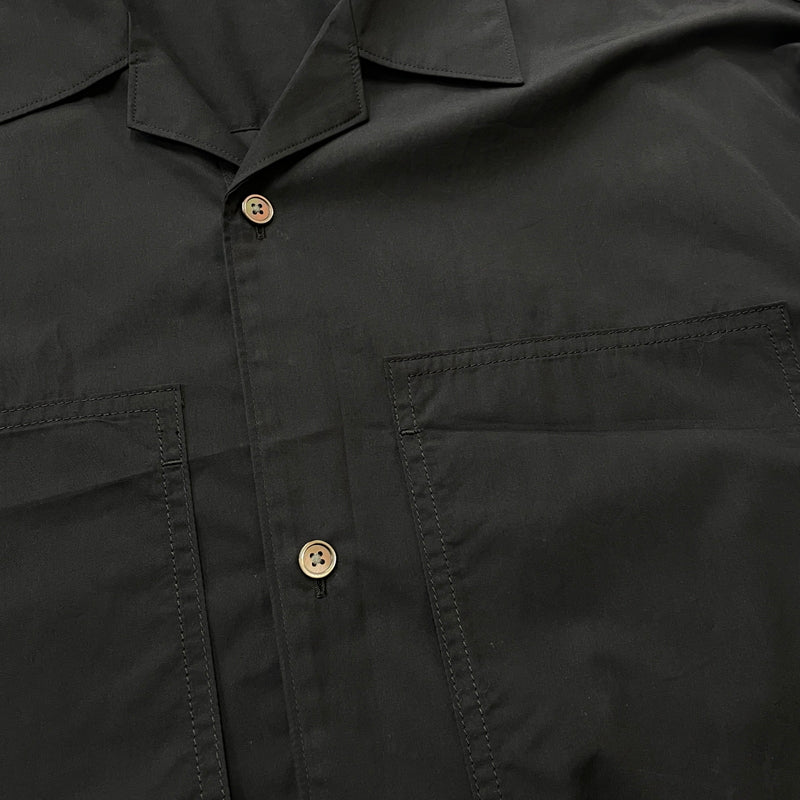 【中古品】【メンズ】 UNIQLO +J ユニクロ プラスジェー DRAWCHORD OPENCOLLAR SHIRT ドローコード付き オープンカラー シャツ 長袖 トップス 147-260830-sa-11-tei サイズ：XL カラー：ブラック 万代Net店
