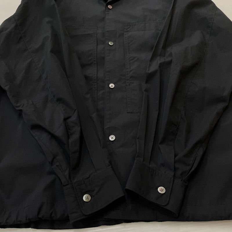 【中古品】【メンズ】 UNIQLO +J ユニクロ プラスジェー DRAWCHORD OPENCOLLAR SHIRT ドローコード付き オープンカラー シャツ 長袖 トップス 147-260830-sa-11-tei サイズ：XL カラー：ブラック 万代Net店