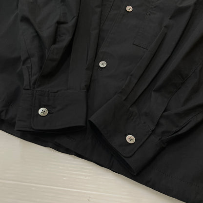 【中古品】【メンズ】 UNIQLO +J ユニクロ プラスジェー DRAWCHORD OPENCOLLAR SHIRT ドローコード付き オープンカラー シャツ 長袖 トップス 147-260830-sa-11-tei サイズ：XL カラー：ブラック 万代Net店