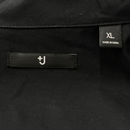 【中古品】【メンズ】 UNIQLO +J ユニクロ プラスジェー DRAWCHORD OPENCOLLAR SHIRT ドローコード付き オープンカラー シャツ 長袖 トップス 147-260830-sa-11-tei サイズ：XL カラー：ブラック 万代Net店