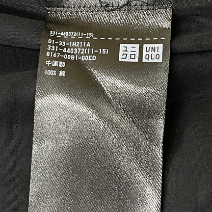 【中古品】【メンズ】 UNIQLO +J ユニクロ プラスジェー DRAWCHORD OPENCOLLAR SHIRT ドローコード付き オープンカラー シャツ 長袖 トップス 147-260830-sa-11-tei サイズ：XL カラー：ブラック 万代Net店
