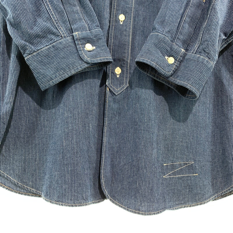 【中古品】【メンズ】 JELADO ジェラード ストライプ シャツ 140-260818-nm-60-tei サイズ：16 カラー：ネイビー 万代Net店