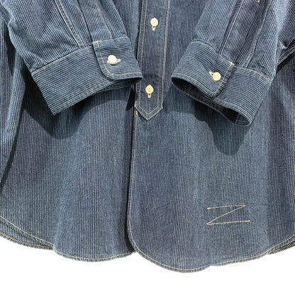 【中古品】【メンズ】 JELADO ジェラード ストライプ シャツ 140-260818-nm-60-tei サイズ：16 カラー：ネイビー 万代Net店
