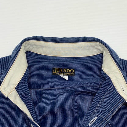 【中古品】【メンズ】 JELADO ジェラード ストライプ シャツ 140-260818-nm-60-tei サイズ：16 カラー：ネイビー 万代Net店