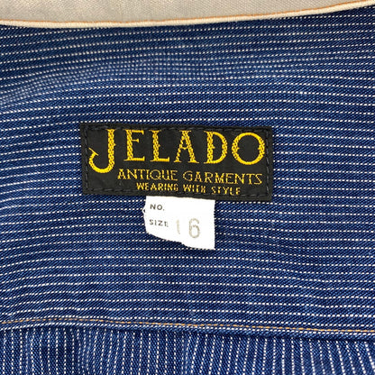 【中古品】【メンズ】 JELADO ジェラード ストライプ シャツ 140-260818-nm-60-tei サイズ：16 カラー：ネイビー 万代Net店