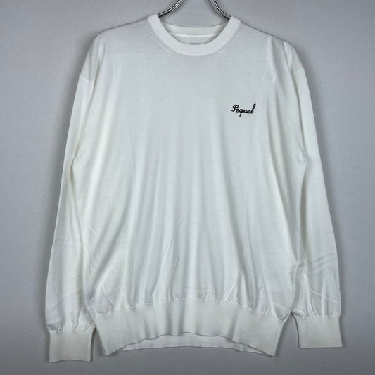 【中古品】【メンズ】 SEQUEL シークエル 25SS KNIT CREW NECK SQ-25SS-KN-01 ニット クルーネック 長袖 トップス セーター 142-260114-yy-20-tei サイズ：S カラー：ホワイト 万代Net店