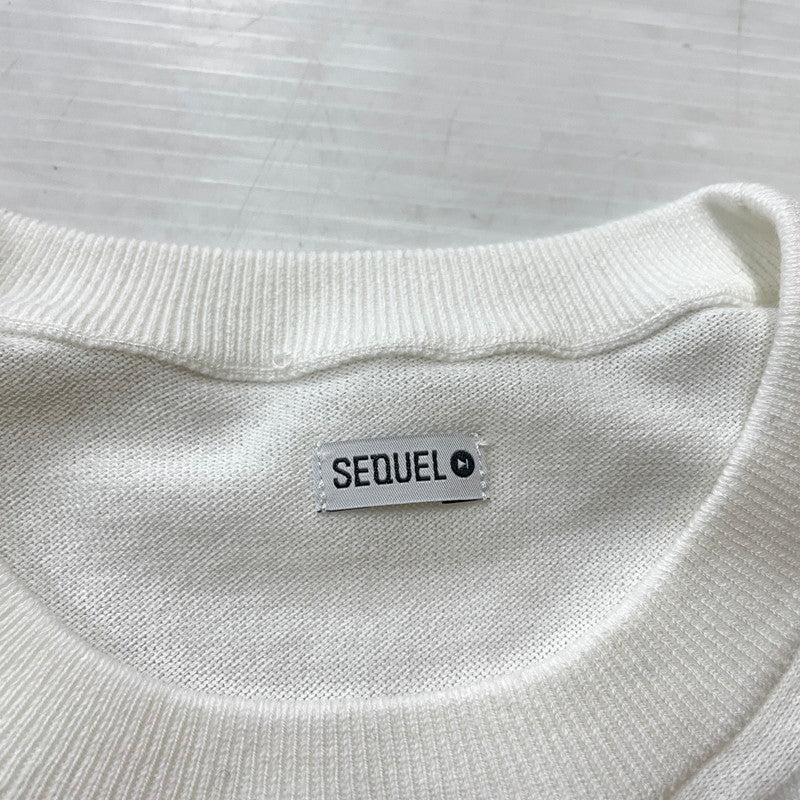 【中古品】【メンズ】 SEQUEL シークエル 25SS KNIT CREW NECK SQ-25SS-KN-01 ニット クルーネック 長袖 トップス セーター 142-260114-yy-20-tei サイズ：S カラー：ホワイト 万代Net店