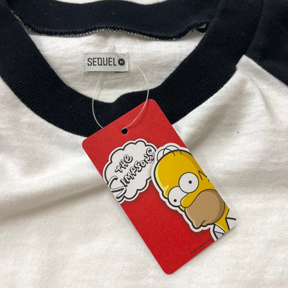 【中古品】【メンズ】 SEQUEL シークエル 24AW SIMPSONS PRINT RAGLAN L/S TEE WE-24AW-TSC-01 シンプソンズ プリント ラグラン ロングスリーブ Tシャツ 長袖 トップス 142-260114-yy-22-tei サイズ：S カラー：ブラック 万代Net店