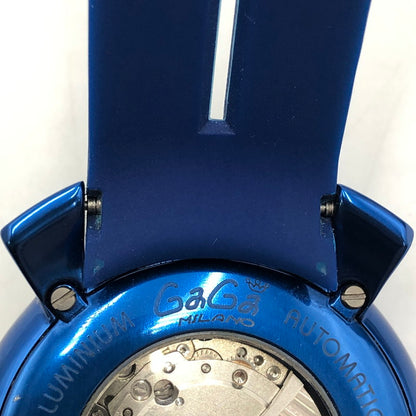 【中古品】【メンズ】 Gaga Milano ガガ・ミラノ MANUALE 48mm FIFA WORLD CUP 2014 ITALY MODEL 5070.1 マヌアーレ48mm FIFAワールドカップ2014 イタリアモデル 腕時計 自動巻き 197-260118-yy-01-tei カラー：ブルー 万代Net店