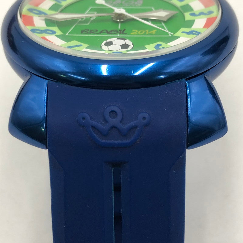 【中古品】【メンズ】 Gaga Milano ガガ・ミラノ MANUALE 48mm FIFA WORLD CUP 2014 ITALY MODEL 5070.1 マヌアーレ48mm FIFAワールドカップ2014 イタリアモデル 腕時計 自動巻き 197-260118-yy-01-tei カラー：ブルー 万代Net店