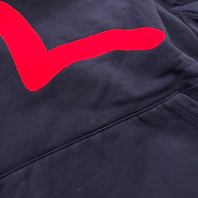 【中古品】【メンズ】 PALACE パレス × EVISU エヴィス 別注 コラボ SEAGULL HOOD P24EVCS003 シーガル フード 長袖 トップス プルオーバー パーカー 142-260115-yo-17-fuz サイズ：XL カラー：ネイビー 万代Net店