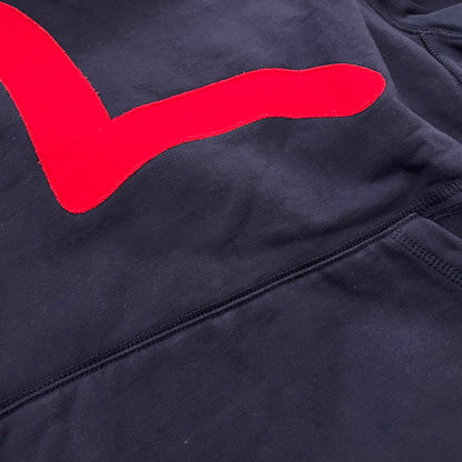 【中古品】【メンズ】 PALACE パレス × EVISU エヴィス 別注 コラボ SEAGULL HOOD P24EVCS003 シーガル フード 長袖 トップス プルオーバー パーカー 142-260115-yo-17-fuz サイズ：XL カラー：ネイビー 万代Net店