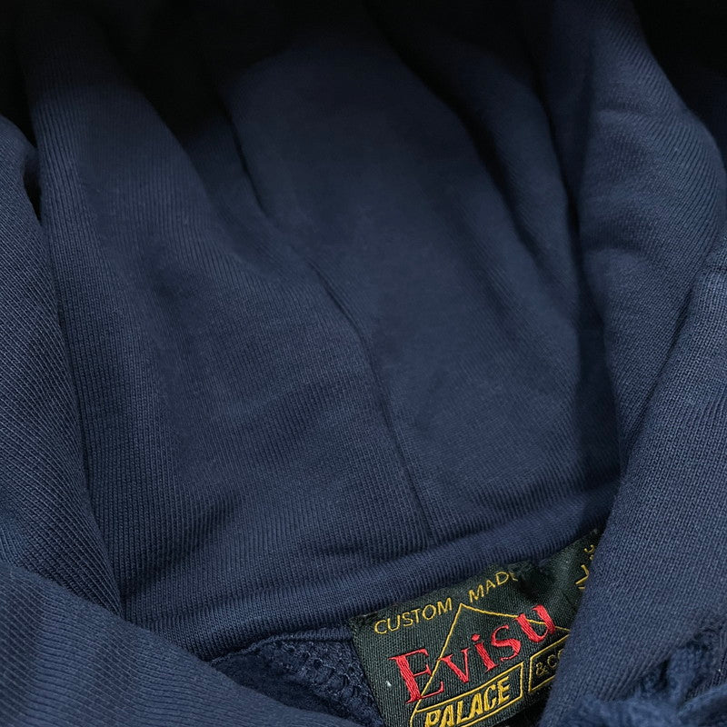 【中古品】【メンズ】 PALACE パレス × EVISU エヴィス 別注 コラボ SEAGULL HOOD P24EVCS003 シーガル フード 長袖 トップス プルオーバー パーカー 142-260115-yo-17-fuz サイズ：XL カラー：ネイビー 万代Net店