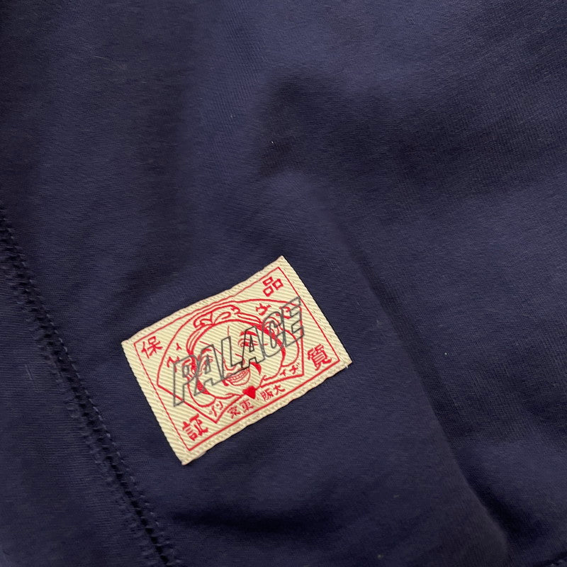 【中古品】【メンズ】 PALACE パレス × EVISU エヴィス 別注 コラボ SEAGULL HOOD P24EVCS003 シーガル フード 長袖 トップス プルオーバー パーカー 142-260115-yo-17-fuz サイズ：XL カラー：ネイビー 万代Net店