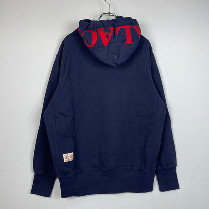 【中古品】【メンズ】 PALACE パレス × EVISU エヴィス 別注 コラボ SEAGULL HOOD P24EVCS003 シーガル フード 長袖 トップス プルオーバー パーカー 142-260115-yo-17-fuz サイズ：XL カラー：ネイビー 万代Net店