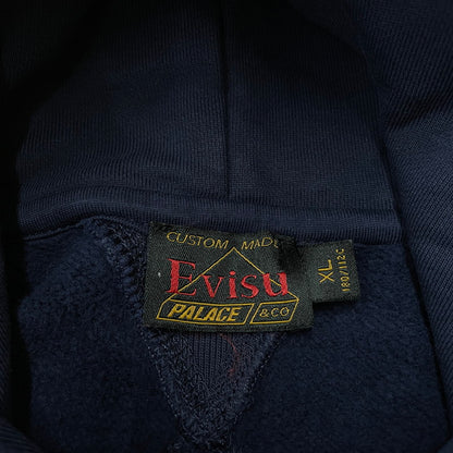 【中古品】【メンズ】 PALACE パレス × EVISU エヴィス 別注 コラボ SEAGULL HOOD P24EVCS003 シーガル フード 長袖 トップス プルオーバー パーカー 142-260115-yo-17-fuz サイズ：XL カラー：ネイビー 万代Net店