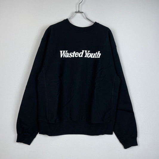 【中古品】【メンズ】 WASTED YOUTH ウェイステッドユース LOGO SWEAT WY26CS004 ロゴ スウェット 長袖 トップス トレーナー 142-260115-yo-13-tei サイズ：XL カラー：ブラック 万代Net店