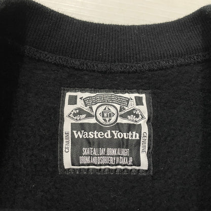 【中古品】【メンズ】 WASTED YOUTH ウェイステッドユース LOGO SWEAT WY26CS004 ロゴ スウェット 長袖 トップス トレーナー 142-260115-yo-13-tei サイズ：XL カラー：ブラック 万代Net店
