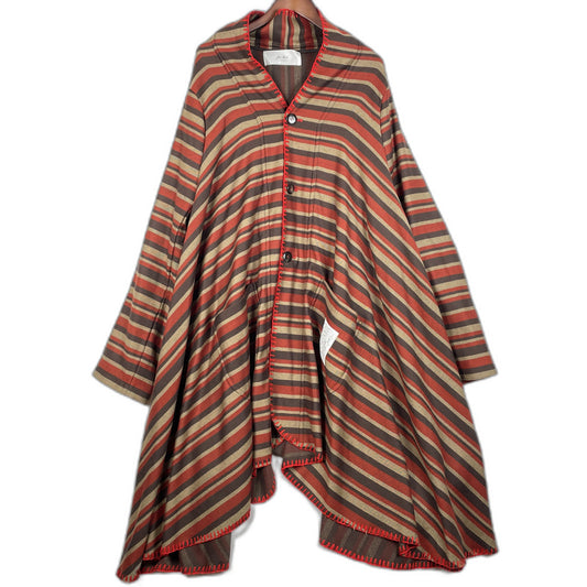 【中古品】【メンズ】 JULIEN DAVID ジュリアンデイヴィッド BLANKET PONCHO COAT ブランケット ポンチョコート アウター ウール ジャケット 147-260117-ko-20-tei サイズ：Free カラー：レッド 万代Net店