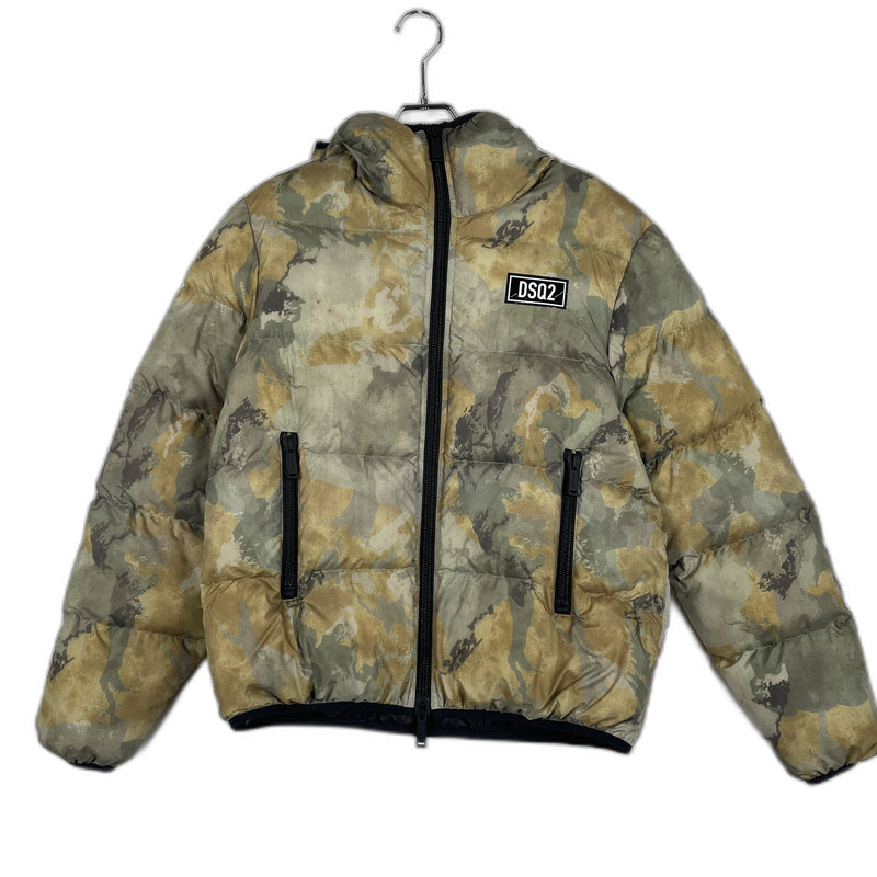 【中古品】【メンズ】 DSQUARED2 ディースクエアード CAMOUFLAGE DOWN JACKET S74AM1211 カモフラージュ ダウンジャケット アウター フーディ 141-260117-ko-14-tei サイズ：44 カラー：カモフラ 万代Net店