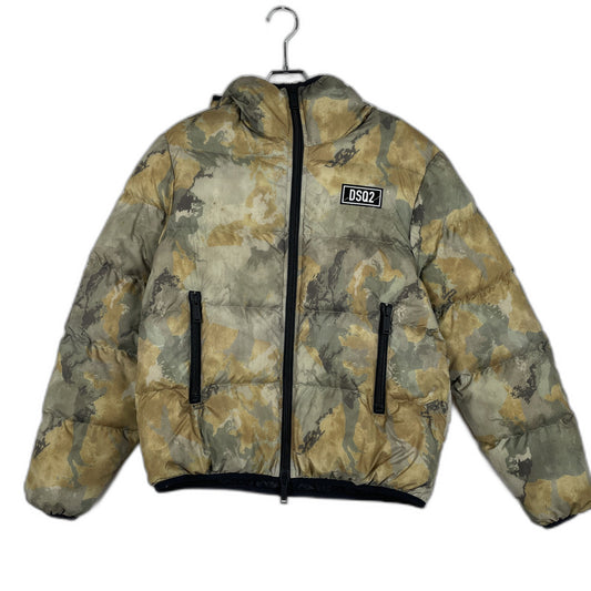 【中古品】【メンズ】 DSQUARED2 ディースクエアード CAMOUFLAGE DOWN JACKET S74AM1211 カモフラージュ ダウンジャケット アウター フーディ 141-260117-ko-14-tei サイズ：44 カラー：カモフラ 万代Net店