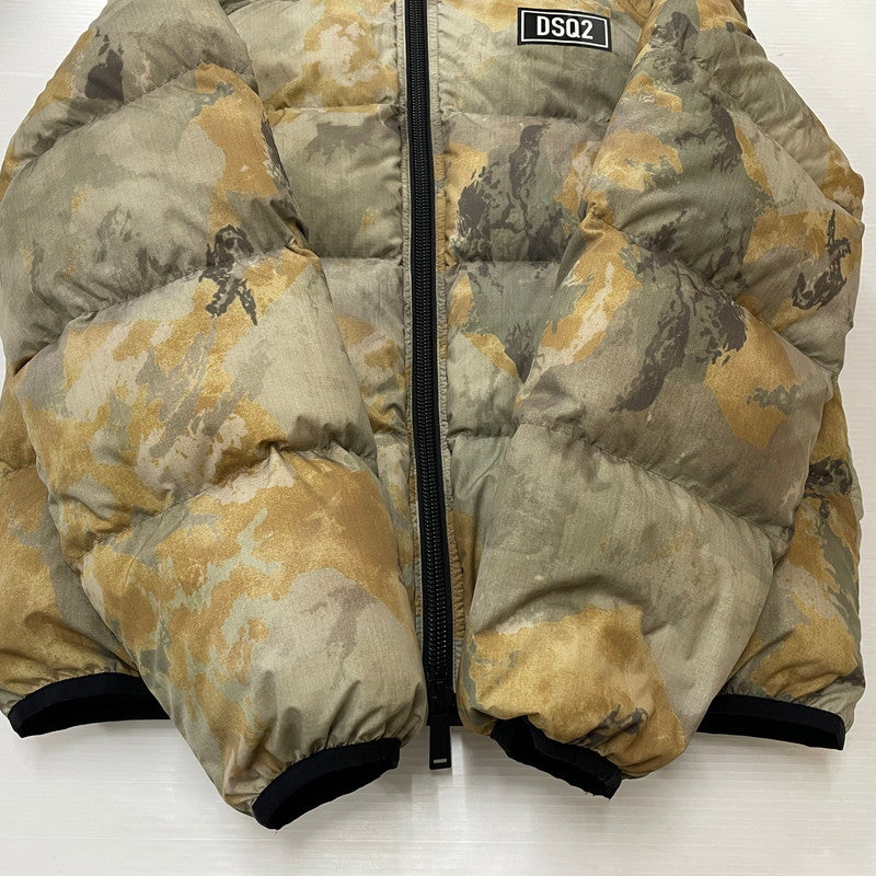 【中古品】【メンズ】 DSQUARED2 ディースクエアード CAMOUFLAGE DOWN JACKET S74AM1211 カモフラージュ ダウンジャケット アウター フーディ 141-260117-ko-14-tei サイズ：44 カラー：カモフラ 万代Net店