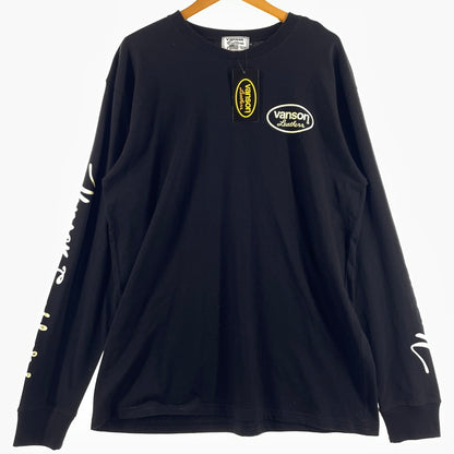 【中古品】【メンズ】 ANSON アンソン PRINT L/S TEE SP-T-44 プリント ロング スリーブ Tシャツ 長袖 トップス 145-260807-sa-07-tei サイズ：XL カラー：ブラック 万代Net店