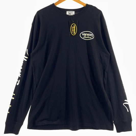 【中古品】【メンズ】 ANSON アンソン PRINT L/S TEE SP-T-44 プリント ロング スリーブ Tシャツ 長袖 トップス 145-260807-sa-07-tei サイズ：XL カラー：ブラック 万代Net店