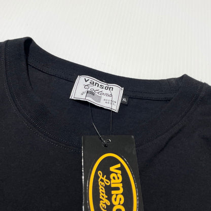 【中古品】【メンズ】 ANSON アンソン PRINT L/S TEE SP-T-44 プリント ロング スリーブ Tシャツ 長袖 トップス 145-260807-sa-07-tei サイズ：XL カラー：ブラック 万代Net店