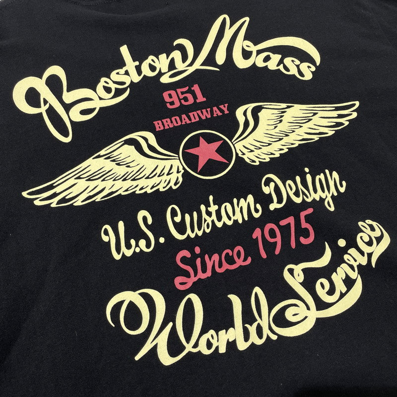 【中古品】【メンズ】 ANSON アンソン PRINT L/S TEE SP-T-44 プリント ロング スリーブ Tシャツ 長袖 トップス 145-260807-sa-07-tei サイズ：XL カラー：ブラック 万代Net店