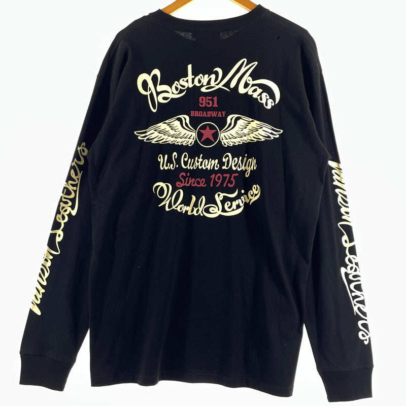 【中古品】【メンズ】 ANSON アンソン PRINT L/S TEE SP-T-44 プリント ロング スリーブ Tシャツ 長袖 トップス 145-260807-sa-07-tei サイズ：XL カラー：ブラック 万代Net店