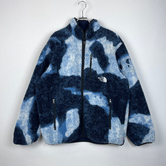 【中古品】【メンズ】 Supreme シュプリーム × THE NORTH FACE ザ・ノースフェイス 別注 コラボ 21AW BLEACHED DENIM PRINT FLEECE JACKET ""INDIGO"" NA52100I ブリーチド デニム プリント フリース ジャケット ライトアウター 149-260119-yo-16-fuz サイズ：XL カラー：インディゴ 万代Net店