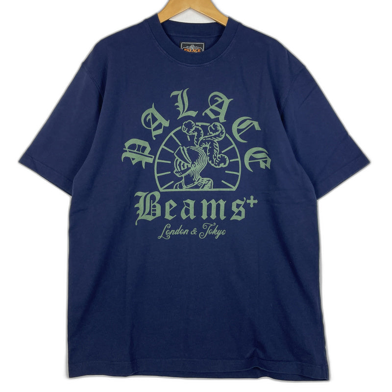 【中古品】【メンズ】 BEAMS HEART ビームスハート × PALACE パレス 別注 コラボ GRAPHIC TEE 38-08-0048-156 グラフィック Tシャツ 半袖 トップス 142-260119-yy-22-tei サイズ：L カラー：ネイビー 万代Net店