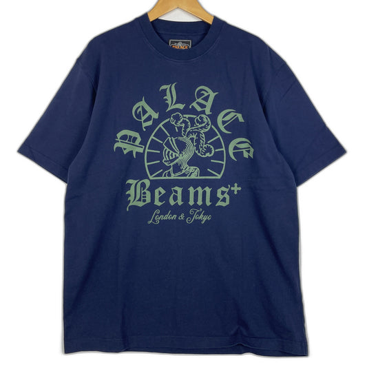 【中古品】【メンズ】 BEAMS HEART ビームスハート × PALACE パレス 別注 コラボ GRAPHIC TEE 38-08-0048-156 グラフィック Tシャツ 半袖 トップス 142-260119-yy-22-tei サイズ：L カラー：ネイビー 万代Net店