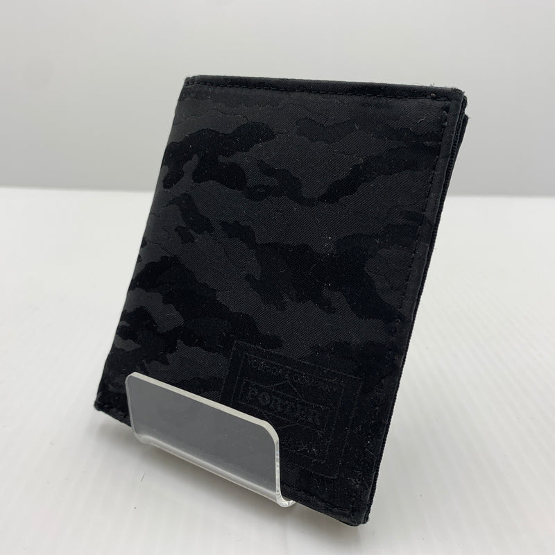【中古品】【メンズ】 PORTER ポーター GHILLIE WALLET ギリー ウォレット 財布 二つ折り ウッドランドカモ 200-260712-ko-08-tei カラー：ブラック 万代Net店